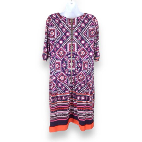 ELIZA J Scuba Knit Short Sleeve Round Neck Shift Dress 16W - Picture 3 of 6